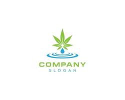 Cannabis Leaf Drop Water Logo Design, Cannabis, Water Oil drop vector logo design