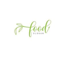 Food script logo design,script letter logo design,kitchen food vector logo,leaf logo,spoon logo design