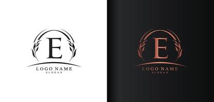 Abstract letter E logo design, luxury style letter logo, text E icon vector design