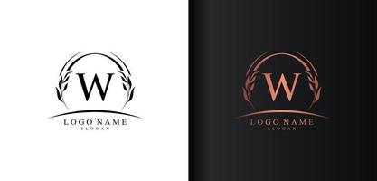 diseño de logotipo de letra w abstracto, logotipo de letra de estilo lujoso, diseño de vector de icono de texto w