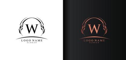 Abstract letter W logo design, luxury style letter logo, text W icon vector design