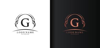 Abstract letter G logo design, luxury style letter logo, text G icon vector design