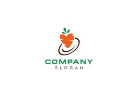 Carrot Logo design-Orange Carrot Logo Vector-orange color carrot logo design. vector