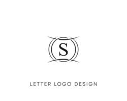 Abstract letter S logo design, minimalist style letter logo, text S icon vector design