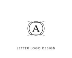 Abstract letter A logo design, minimalist style letter logo, text A icon vector design