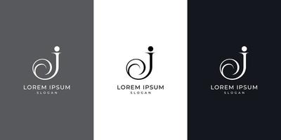 diseño de logotipo de letra j abstracto, logotipo de letra de estilo lujoso, diseño de icono de texto j vector