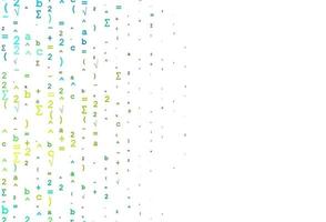 Light Blue, Yellow vector texture with mathematic symbols.