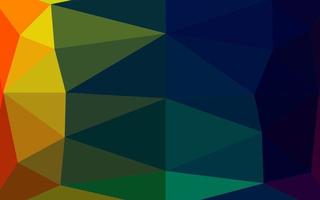 Dark Multicolor, Rainbow vector shining triangular background.