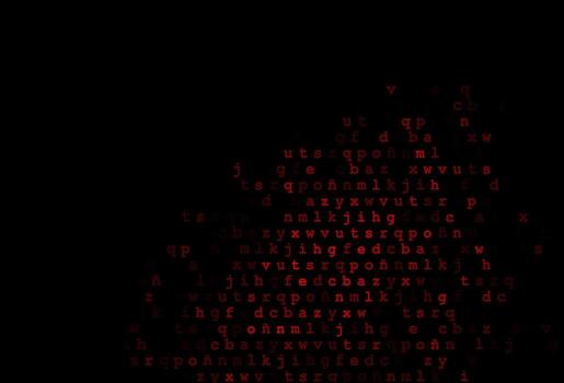 Dark red vector texture with ABC characters.