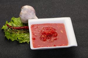 Spicy tomato and garlic sauce photo