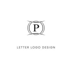 Abstract letter P logo design, minimalist style letter logo, text P icon vector design