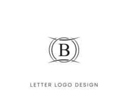 Abstract letter B logo design, minimalist style letter logo, text B icon vector design