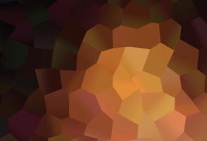 Dark Orange vector background with hexagons.