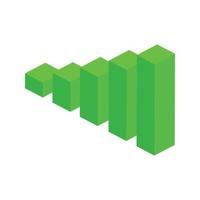 Green isometric 3d graph up flat concept illustration vector