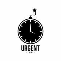 logotipo de símbolo de tiempo urgente, reloj y bomba vector