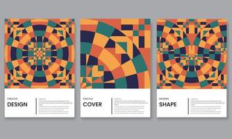 Placard templates set with Geometric shapes, Retro geometric style  design elements. Retro art for covers, banners, flyers and posters..Eps10 vector illustrations