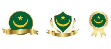 icono de la bandera de mauritania. conjunto de iconos web. colección de iconos plana. ilustración vectorial sencilla. vector