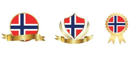 icono de la bandera de noruega. conjunto de iconos web. colección de iconos plana. ilustración vectorial sencilla. vector