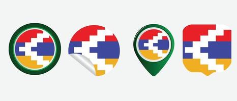 icono de la bandera de la república de nagorno karabaj. conjunto de iconos web. colección de iconos plana. ilustración vectorial sencilla. vector