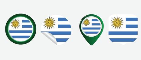 icono de la bandera de uruguay. conjunto de iconos web. colección de iconos plana. ilustración vectorial sencilla. vector