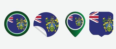 icono de la bandera de las islas pitcairn. conjunto de iconos web. colección de iconos plana. ilustración vectorial sencilla.