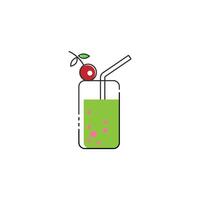 Summer drink icon logo design illustration template vector