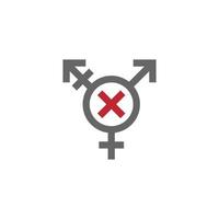 ilustración de diseño de icono de homofobia, transfobia y bifobia vector