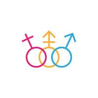 ilustración de diseño de icono de homofobia, transfobia y bifobia vector