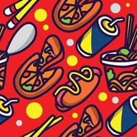 Junk Food Seamless Pattern Background vector