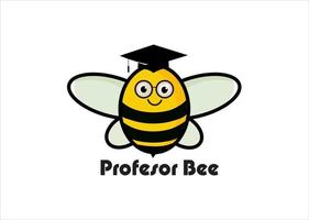 Vector illustration of honey bee on white background