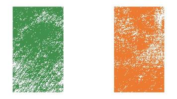 Flag of the Ireland. Grunge and scratch Vector Illustration