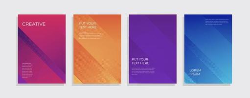 Set of minimal covers design. Colourful gradient vector background. Modern template design for cover or web