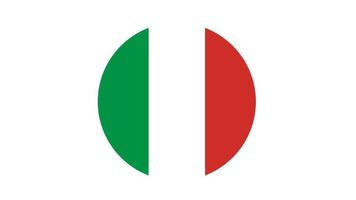 Italy flag circle, vector image and icon