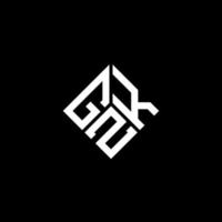 diseño de logotipo de letra gzk sobre fondo negro. concepto de logotipo de letra inicial creativa gzk. diseño de letras gzk. vector