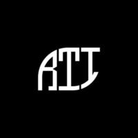 RTI letter logo design on black background. RTI creative initials letter logo concept. RTI letter design. vector
