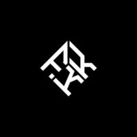 diseño del logotipo de la letra fkk sobre fondo negro. concepto de logotipo de letra de iniciales creativas fkk. diseño de letras fkk. vector