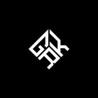diseño de logotipo de letra grk sobre fondo negro. concepto de logotipo de letra de iniciales creativas grk. diseño de letras grk. vector