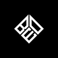 diseño de logotipo de letra beo sobre fondo negro. concepto del logotipo de la letra de las iniciales creativas de beo. diseño de letras beo. vector