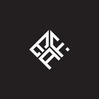diseño de logotipo de letra eaf sobre fondo negro. concepto de logotipo de letra de iniciales creativas eaf. diseño de letra hoja. vector
