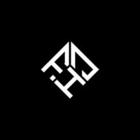 FHJ letter logo design on black background. FHJ creative initials letter logo concept. FHJ letter design. vector