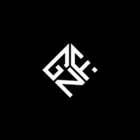 diseño de logotipo de letra gnf sobre fondo negro. concepto de logotipo de letra de iniciales creativas gnf. diseño de letras gnf. vector