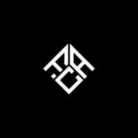 diseño del logotipo de la letra fca sobre fondo negro. concepto de logotipo de letra de iniciales creativas fca. diseño de letras fca. vector