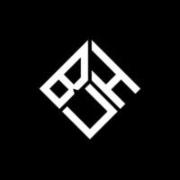 diseño de logotipo de letra buh sobre fondo negro. buh creative iniciales carta logo concepto. buh diseño de letras. vector