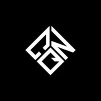 diseño de logotipo de letra cqn sobre fondo negro. concepto de logotipo de letra de iniciales creativas cqn. diseño de letras cqn. vector