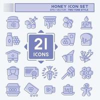 Icon Set Honey. suitable for Bee Farm. two tone style. simple design editable. design template vector. simple illustration vector