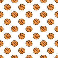 Seamless basketball pattern. seamless doodle pattern with basketball ball. vector illustration with basketball ball on white background