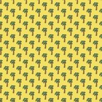 Seamless palm pattern. Colored palm background. Doodle tropic pattern with green palms. Vintage palms pattern vector