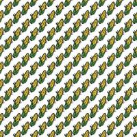 Seamless pattern with yellow corn icons. Colored corn background. Doodle vector illustration with vegetables