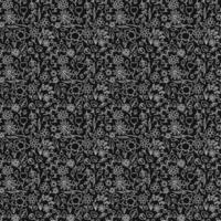 Seamless floral vector pattern. Doodle vector with floral pattern on black background. Vintage floral pattern