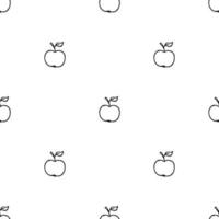 Apples pattern. seamless doodle pattern with apples. Black and white vector illustration with apples